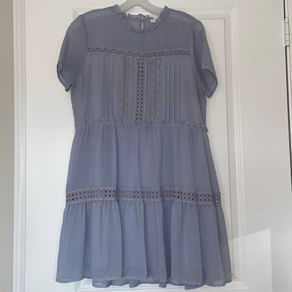 Dusty Blue Lace Dress